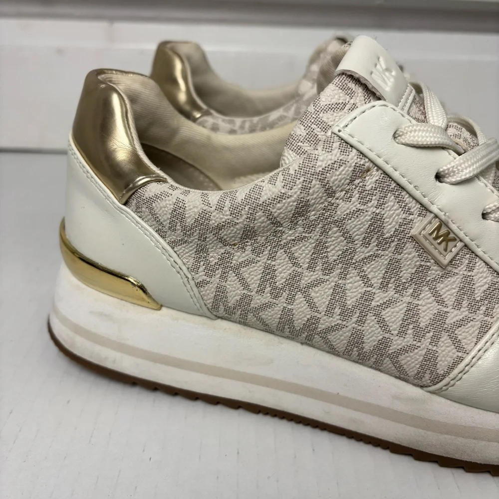 Michael Kors Womens Monique Logo Shoes Sz 8 Platform Trainer Sneaker - Picture 13 of 14